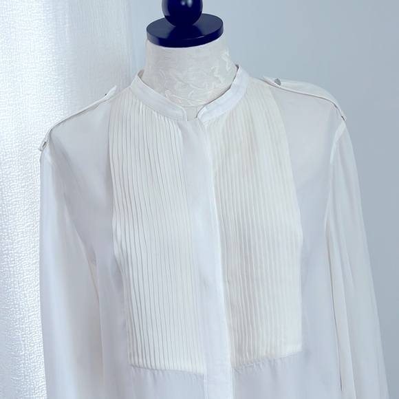 Silk Tuxedo Pin-tucked Oversized Shirt Blouse by Isabel Marant. - Picture 2 of 7